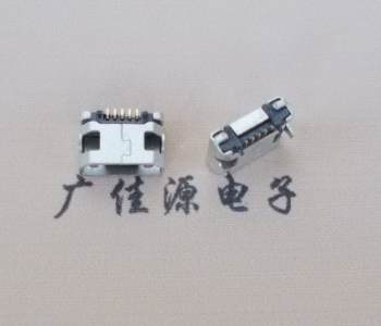 曲松迈克小型 USB连接器 平口5p插座 有柱带焊盘