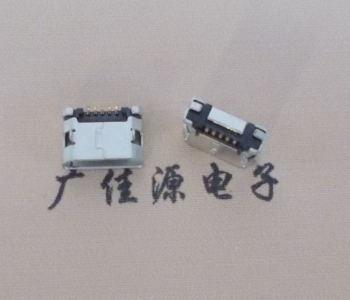曲江MICRO USB接口 90度卧式母座 插板有柱直边
