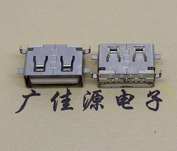 阿拉尔USB母座 前贴后插 沉版1.1/1.9总长8.5mm大电流