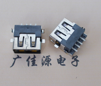 阿拉尔 USB母座 贴片沉板3.5/4.9 直口/卷口铜壳/铁壳