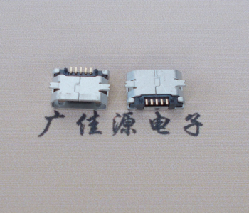 曲松Micro USB平口全贴板 鱼叉脚5.0长带定位柱加焊盘