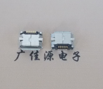 三台MICRO USB 5Pin母座 贴板封装接口 卷边镀雾锡