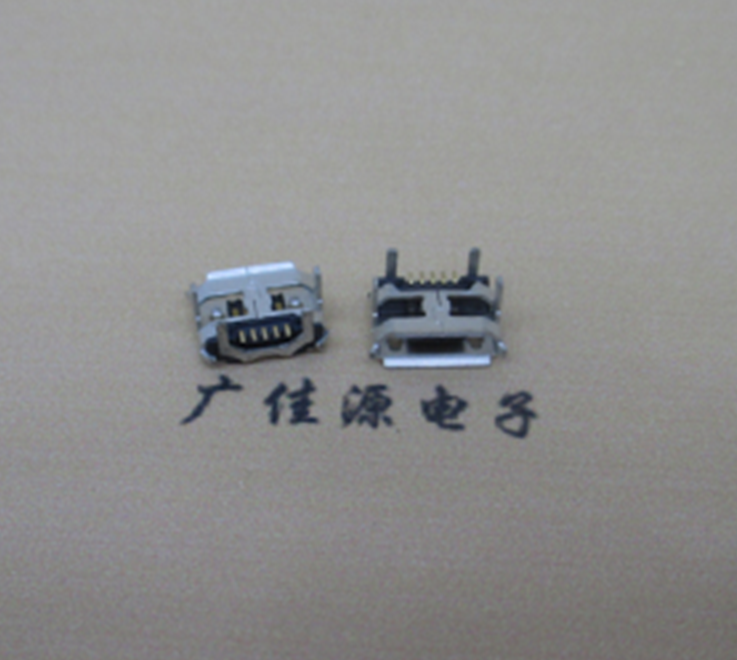 永昌Micro usb5p母座 B型口 加长2.0mm牛角 焊接图解
