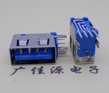 肃州USB 测插2.0母座 短体10.0MM 接口 蓝色胶芯