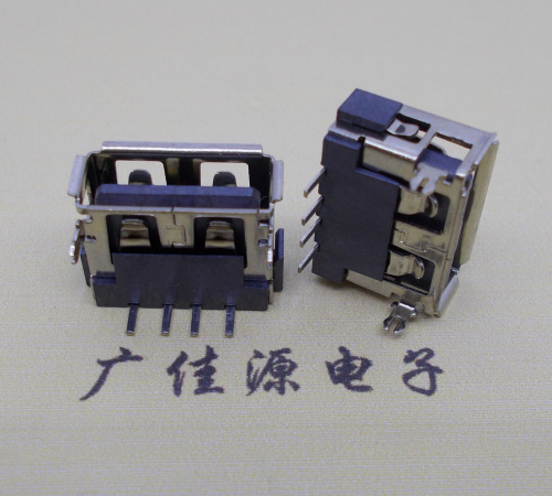 宁津USB短体10.0母座 DIP前两脚反向胶芯6.8厚度卷边