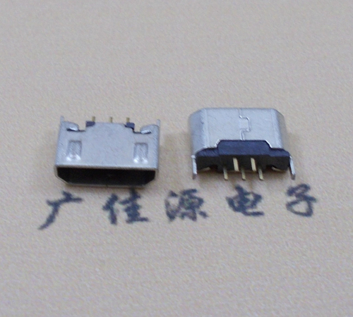 曲松迈克USB 180度母座5p直插带地脚1.5端子直口