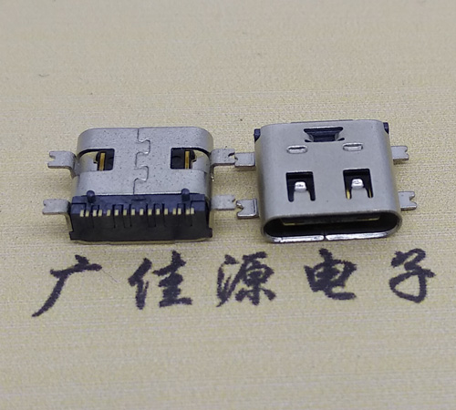 曲松type-c16p母座全贴带弹片连接器