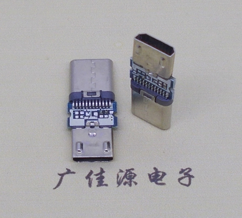 曲松micro5p母座7.3mm转usb3.1type c24p铆合公头二合一转接头数据版