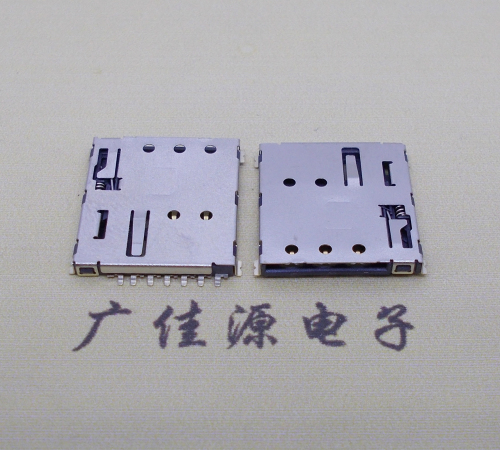 金江镇NANO SIM 自弹式卡座 1.37H 带CD测试7Pin 手机小卡夹接口